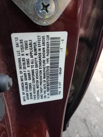 Photo 10 from auction – 2013 HONDA CIVIC LX with VIN 19XFB2F57DE237519