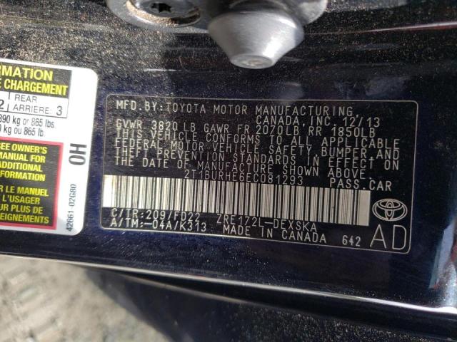 Photo 10 from auction – 2014 TOYOTA COROLLA L with VIN 2T1BURHE6EC081293