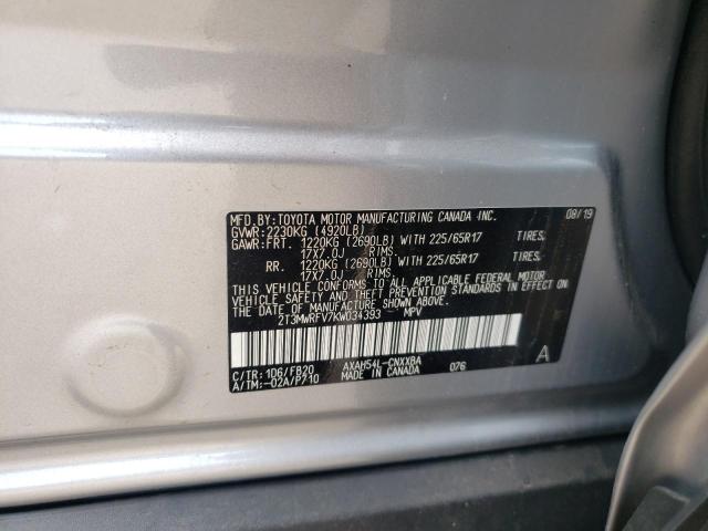 Photo 10 from auction – 2019 TOYOTA RAV4 LE with VIN 2T3MWRFV7KW034393