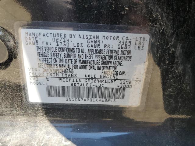 Photo 10 from auction – 2014 NISSAN VERSA S with VIN 3N1CN7AP0EK463245