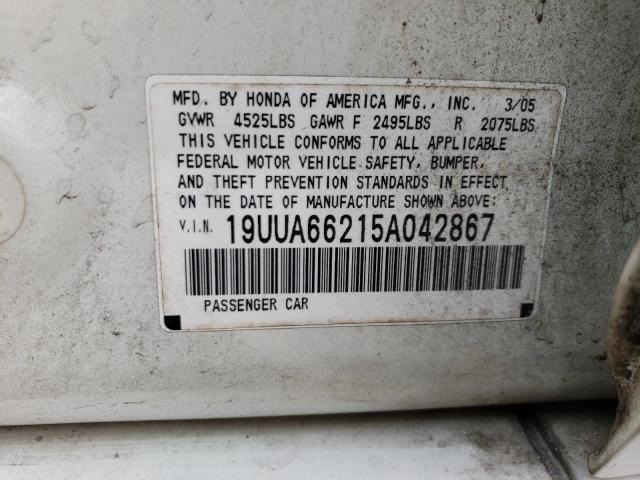 Photo 10 from auction – 2005 ACURA TL with VIN 19UUA66215A042867