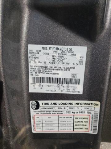 Photo 10 from auction – 2010 FORD F150 SUPER with VIN 1FTEW1C82AFA86969