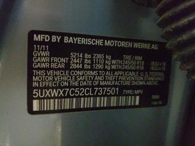 Photo 10 from auction – 2012 BMW X3 XDRIVE3 with VIN 5UXWX7C52CL737501