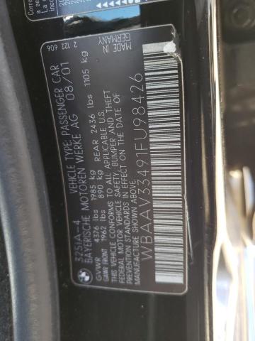 Photo 10 from auction – 2001 BMW 325 I with VIN WBAAV33491FU98426