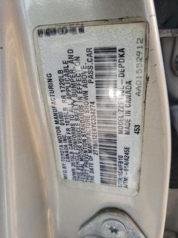 Photo 10 from auction – 2000 TOYOTA COROLLA VE with VIN 2T1BR12E8YC334274