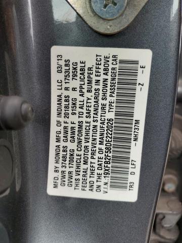 Photo 10 from auction – 2013 HONDA CIVIC LX with VIN 19XFB2F58DE222026