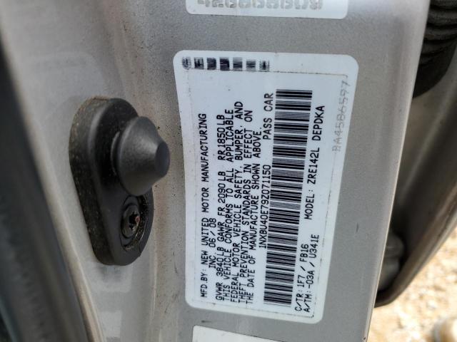 Photo 10 from auction – 2009 TOYOTA COROLLA BA with VIN 1NXBU40E79Z071150