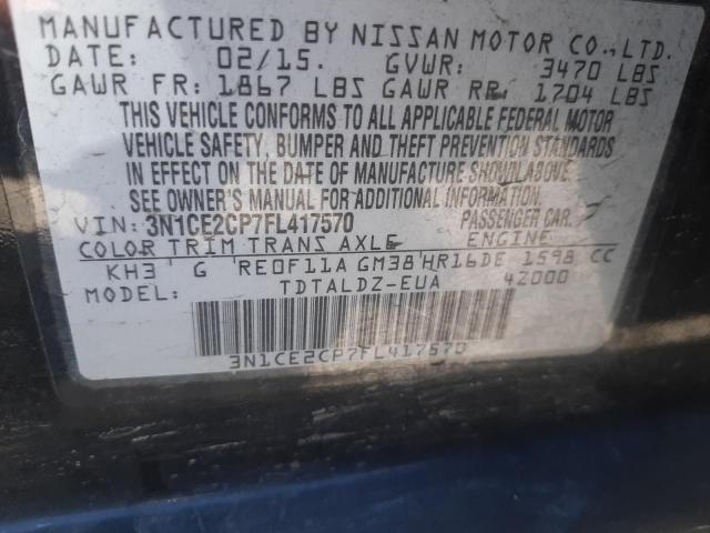 Photo 10 from auction – 2015 NISSAN VERSA NOTE with VIN 3N1CE2CP7FL417570