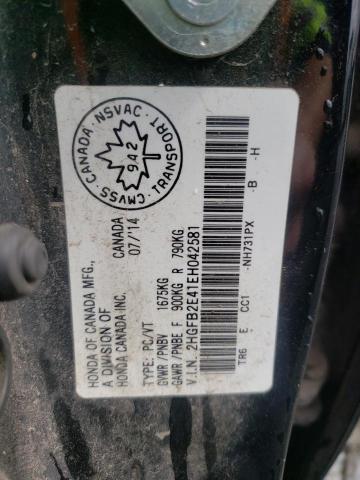 Photo 10 from auction – 2014 HONDA CIVIC LX with VIN 2HGFB2E41EH042581