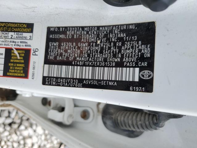 Photo 10 from auction – 2014 TOYOTA CAMRY L with VIN 4T4BF1FK7ER361538