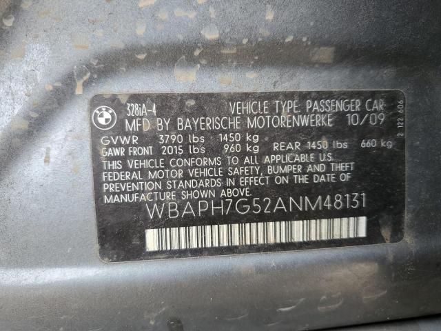 Photo 10 from auction – 2010 BMW 328 I with VIN WBAPH7G52ANM48131