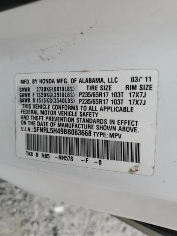 Photo 10 from auction – 2011 HONDA ODYSSEY EX with VIN 5FNRL5H49BB063668
