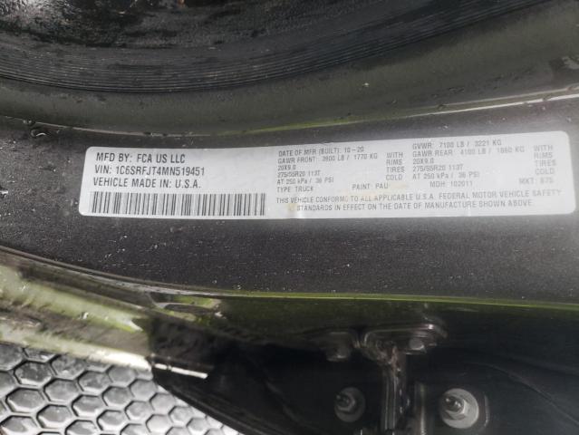 Photo 10 from auction – 2021 RAM 1500 LARAM with VIN 1C6SRFJT4MN519451