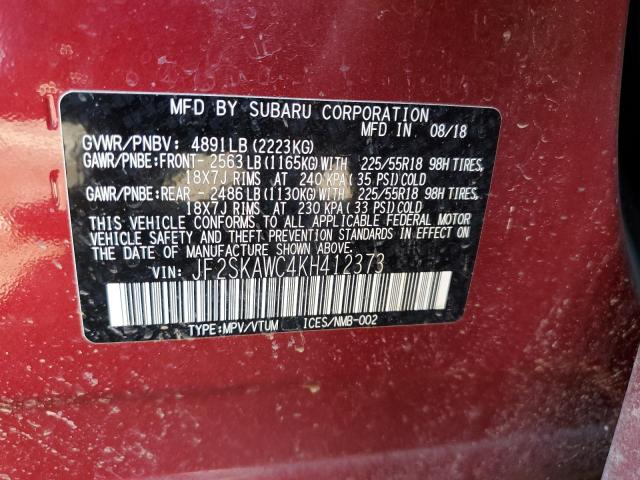 Photo 10 from auction – 2019 SUBARU FORESTER T with VIN JF2SKAWC4KH412373