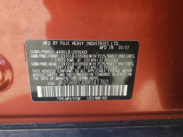 Photo 10 from auction – 2011 SUBARU FORESTER L with VIN JF2SHBEC4BH741760