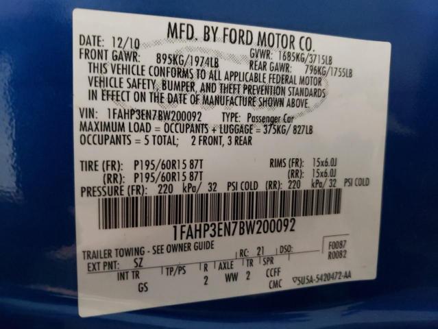 Photo 10 from auction – 2011 FORD FOCUS S with VIN 1FAHP3EN7BW200092