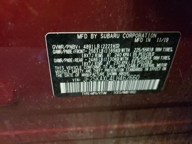 Photo 10 from auction – 2020 SUBARU FORESTER T with VIN JF2SKAXC4LH462660