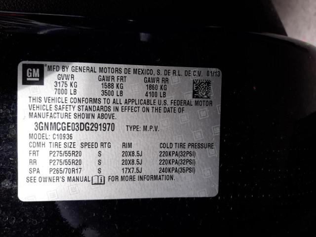 Photo 10 from auction – 2013 CHEVROLET AVALANCHE with VIN 3GNMCGE03DG291970