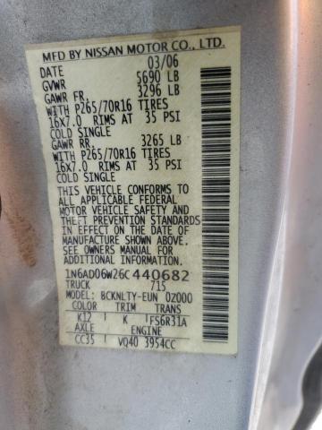 Photo 10 from auction – 2006 NISSAN FRONTIER K with VIN 1N6AD06W26C440682