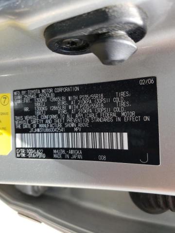 Photo 10 from auction – 2006 LEXUS RX 400 with VIN JTJHW31U860042541