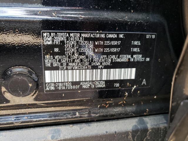 Photo 10 from auction – 2019 TOYOTA RAV4 LE with VIN 2T3F1RFV8KC036419