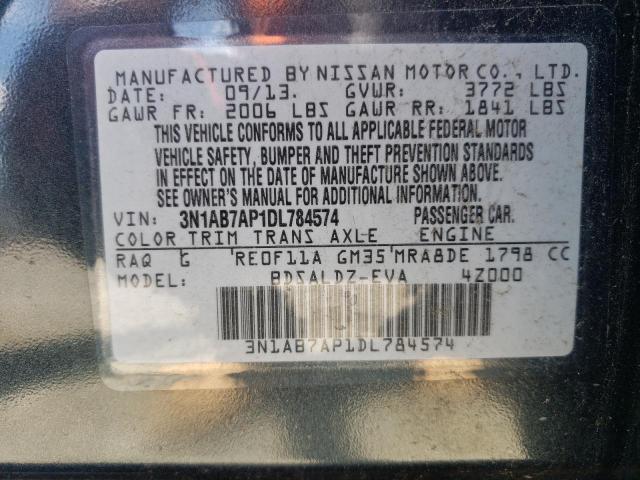 Photo 10 from auction – 2013 NISSAN SENTRA S with VIN 3N1AB7AP1DL784574
