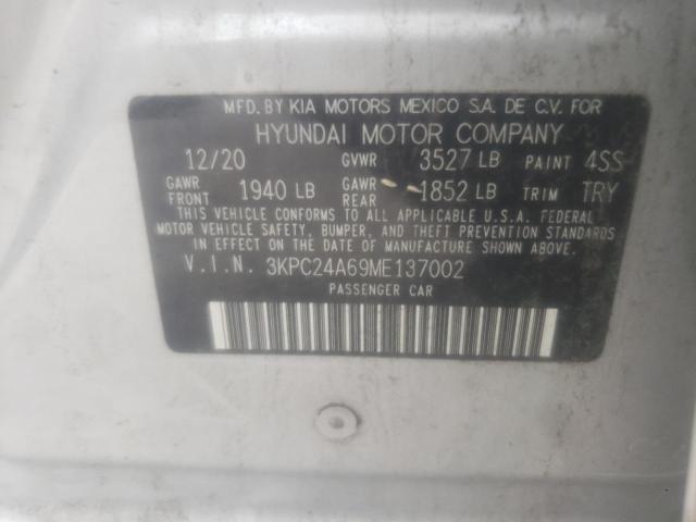 Photo 10 from auction – 2021 HYUNDAI ACCENT SE with VIN 3KPC24A69ME137002