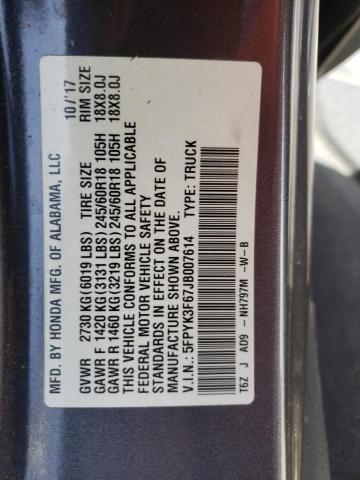 Photo 10 from auction – 2018 HONDA RIDGELINE with VIN 5FPYK3F67JB007614