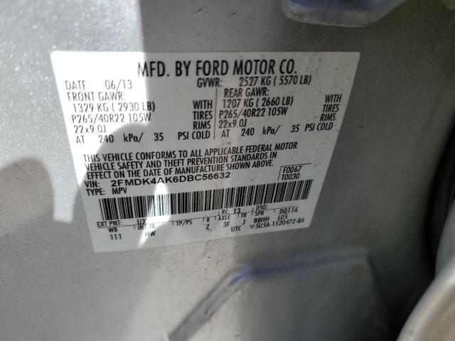Photo 10 from auction – 2013 FORD EDGE SPORT with VIN 2FMDK4AK6DBC56632