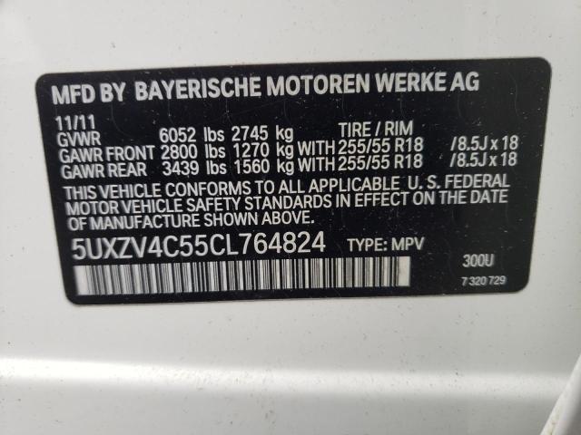 Photo 10 from auction – 2012 BMW X5 XDRIVE3 with VIN 5UXZV4C55CL764824