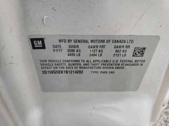 Photo 10 from auction – 2011 CHEVROLET IMPALA LT with VIN 2G1WG5EK1B1214282