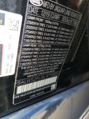 Photo 10 from auction – 2020 LAND ROVER RANGE ROVE with VIN SALWS2RU8LA715900