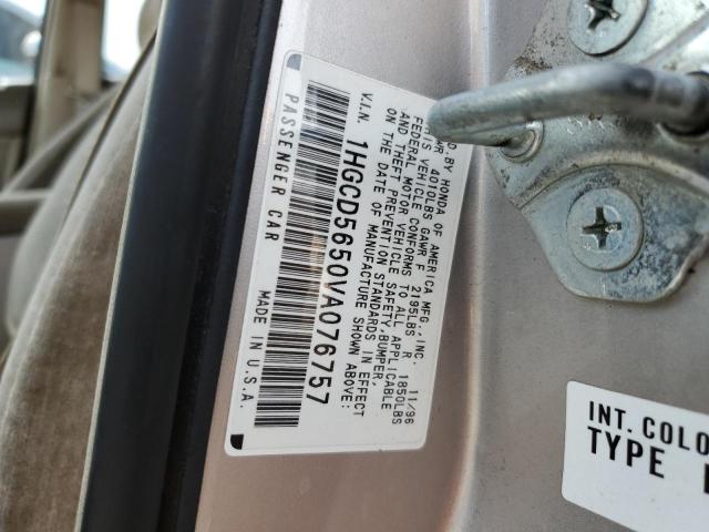 Photo 10 from auction – 1997 HONDA ACCORD EX with VIN 1HGCD5650VA076757