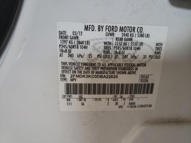 Photo 10 from auction – 2013 FORD EDGE LIMIT with VIN 2FMDK3KC0DBA22620