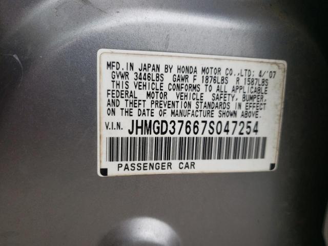 Photo 10 from auction – 2007 HONDA FIT S with VIN JHMGD37667S047254