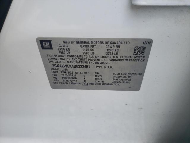 Photo 10 from auction – 2013 GMC TERRAIN SL with VIN 2GKALWEK4D6232451