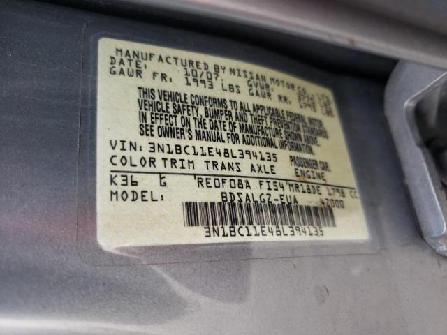 Photo 10 from auction – 2008 NISSAN VERSA S with VIN 3N1BC11E48L394135