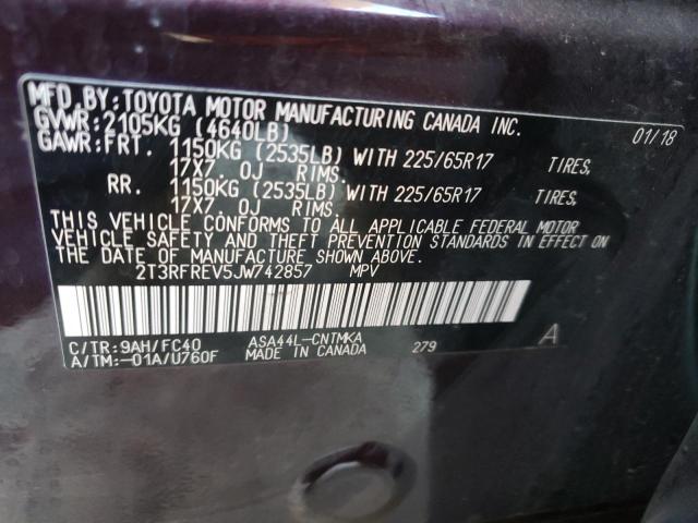 Photo 10 from auction – 2018 TOYOTA RAV4 ADVEN with VIN 2T3RFREV5JW742857
