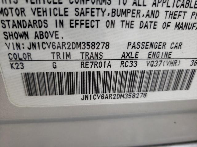 Photo 10 from auction – 2013 INFINITI G37 with VIN JN1CV6AR2DM358278