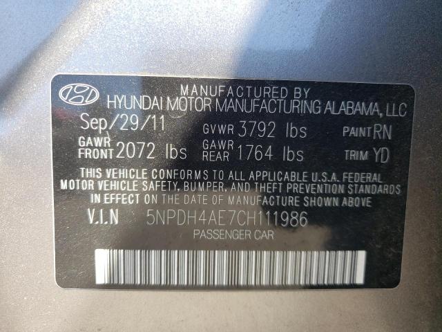 Photo 10 from auction – 2012 HYUNDAI ELANTRA GL with VIN 5NPDH4AE7CH111986