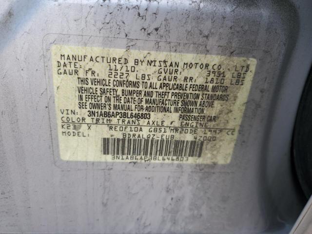 Photo 10 from auction – 2011 NISSAN SENTRA with VIN 3N1AB6AP3BL646803
