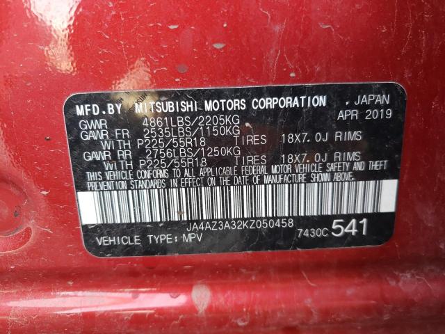 Photo 10 from auction – 2019 MITSUBISHI OUTLANDER with VIN JA4AZ3A32KZ050458