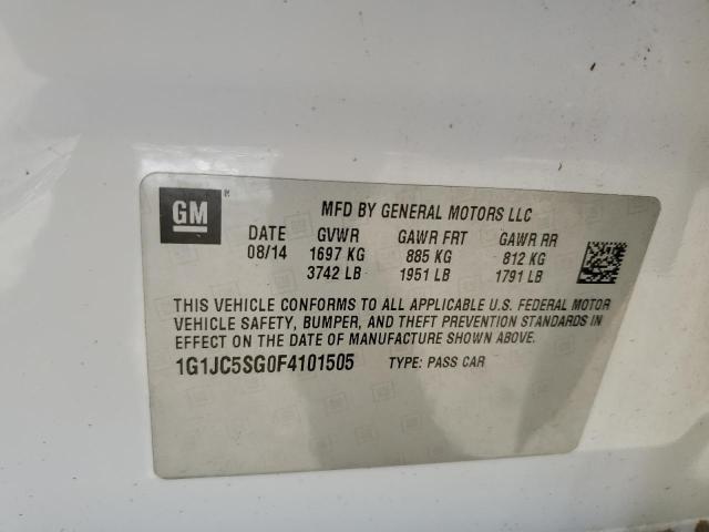 Photo 10 from auction – 2015 CHEVROLET SONIC LT with VIN 1G1JC5SG0F4101505