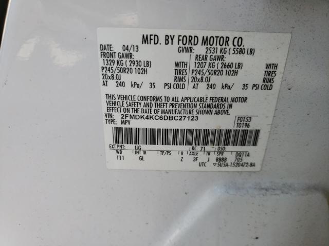 Photo 10 from auction – 2013 FORD EDGE LIMIT with VIN 2FMDK4KC6DBC27123