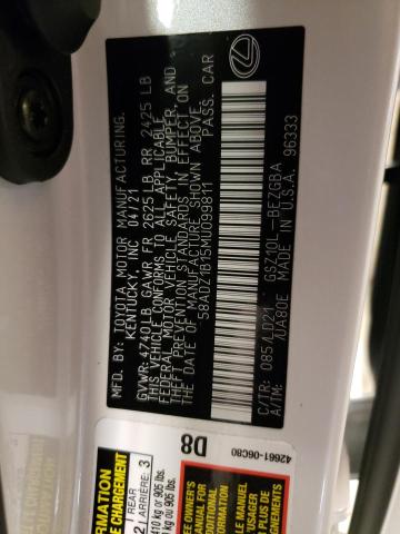Photo 10 from auction – 2021 LEXUS ES 350 BAS with VIN 58ADZ1B15MU099811