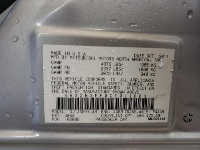 Photo 10 from auction – 2012 MITSUBISHI GALANT ES with VIN 4A32B3FF0CE011603