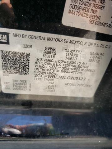 Photo 10 from auction – 2020 CHEVROLET SILVERADO with VIN 3GCPWBEH7LG200123