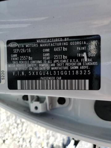 Photo 10 from auction – 2016 KIA OPTIMA EX with VIN 5XXGU4L31GG118325