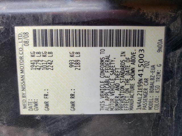 Photo 10 from auction – 2009 NISSAN ALTIMA 2.5 with VIN 1N4AL21E99N415003