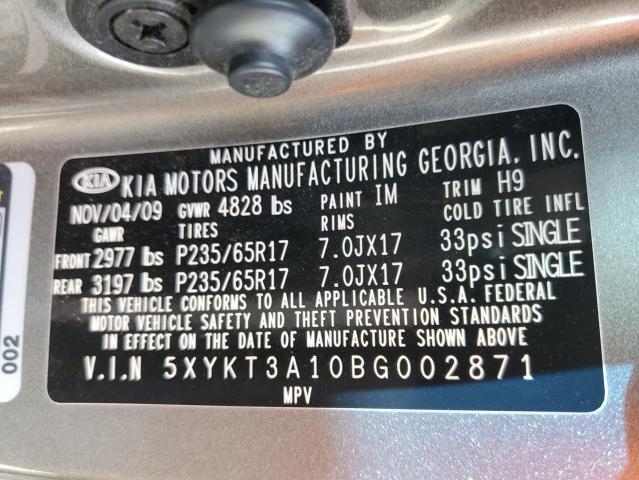 Photo 10 from auction – 2011 KIA SORENTO BA with VIN 5XYKT3A10BG002871
